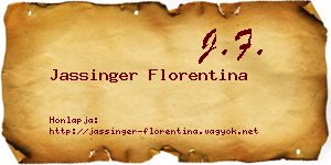 Jassinger Florentina névjegykártya